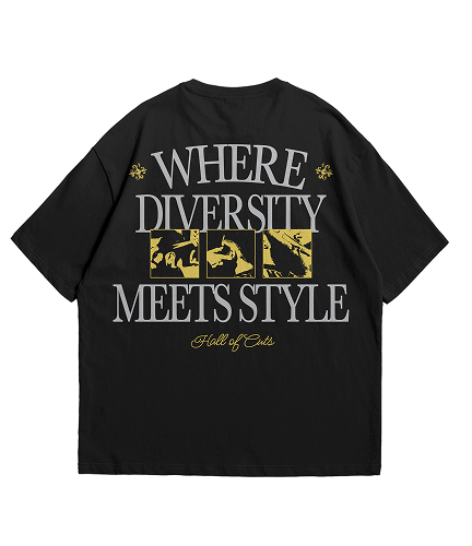 Where Diversity Meets Style Graphic Tee — Black